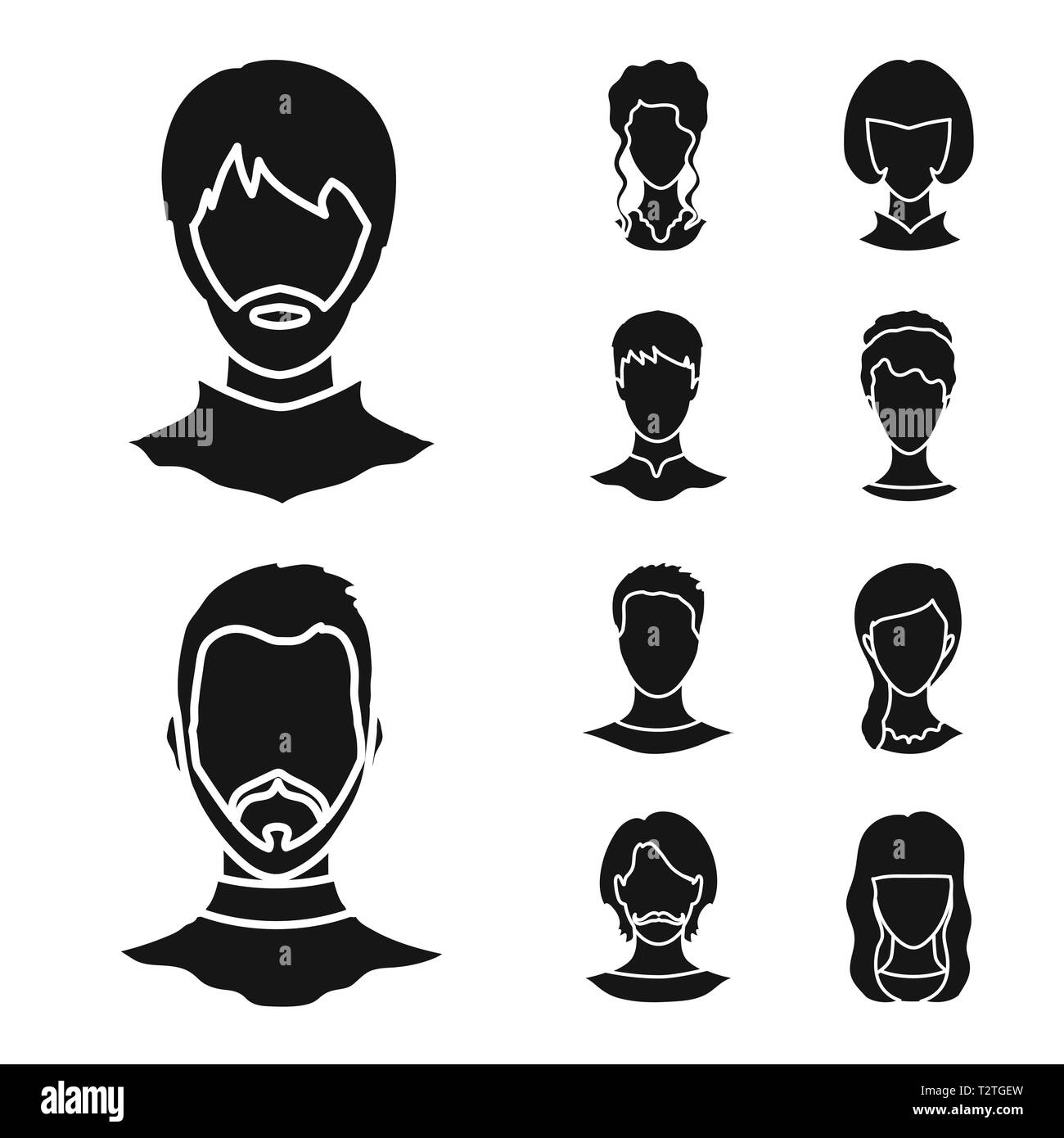 Il design del vettore di carattere e icona del profilo. Set di caratteri e ciuccio simbolo azionario per il web. Illustrazione Vettoriale