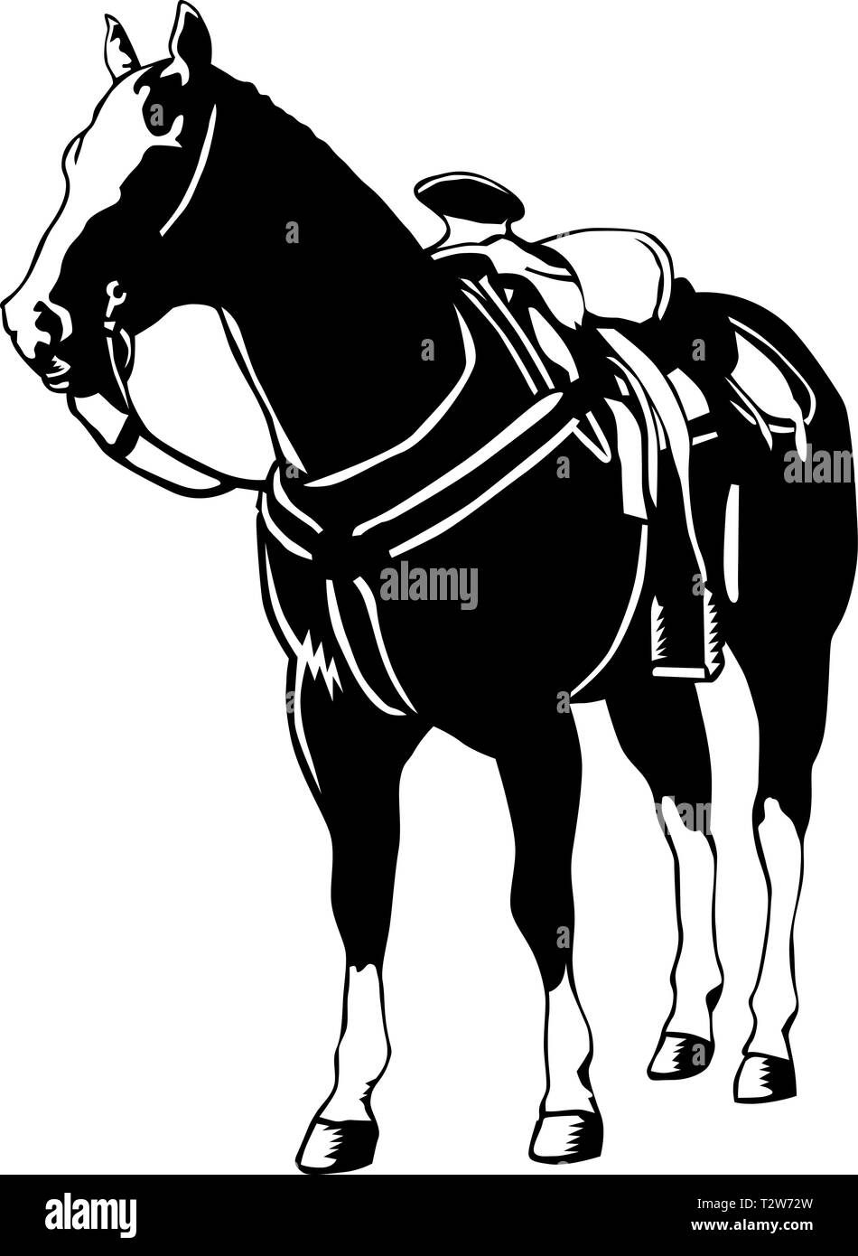 Cavallo permanente illustrazione vettoriale Illustrazione Vettoriale