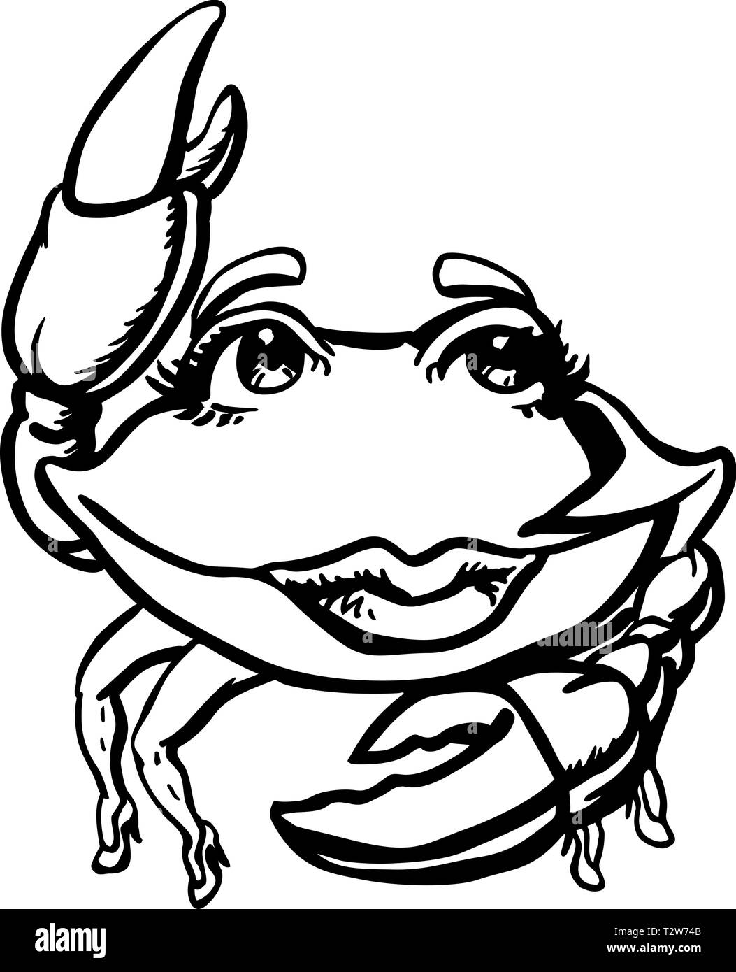 Signora Crab Cartoon illustrazione vettoriale Illustrazione Vettoriale