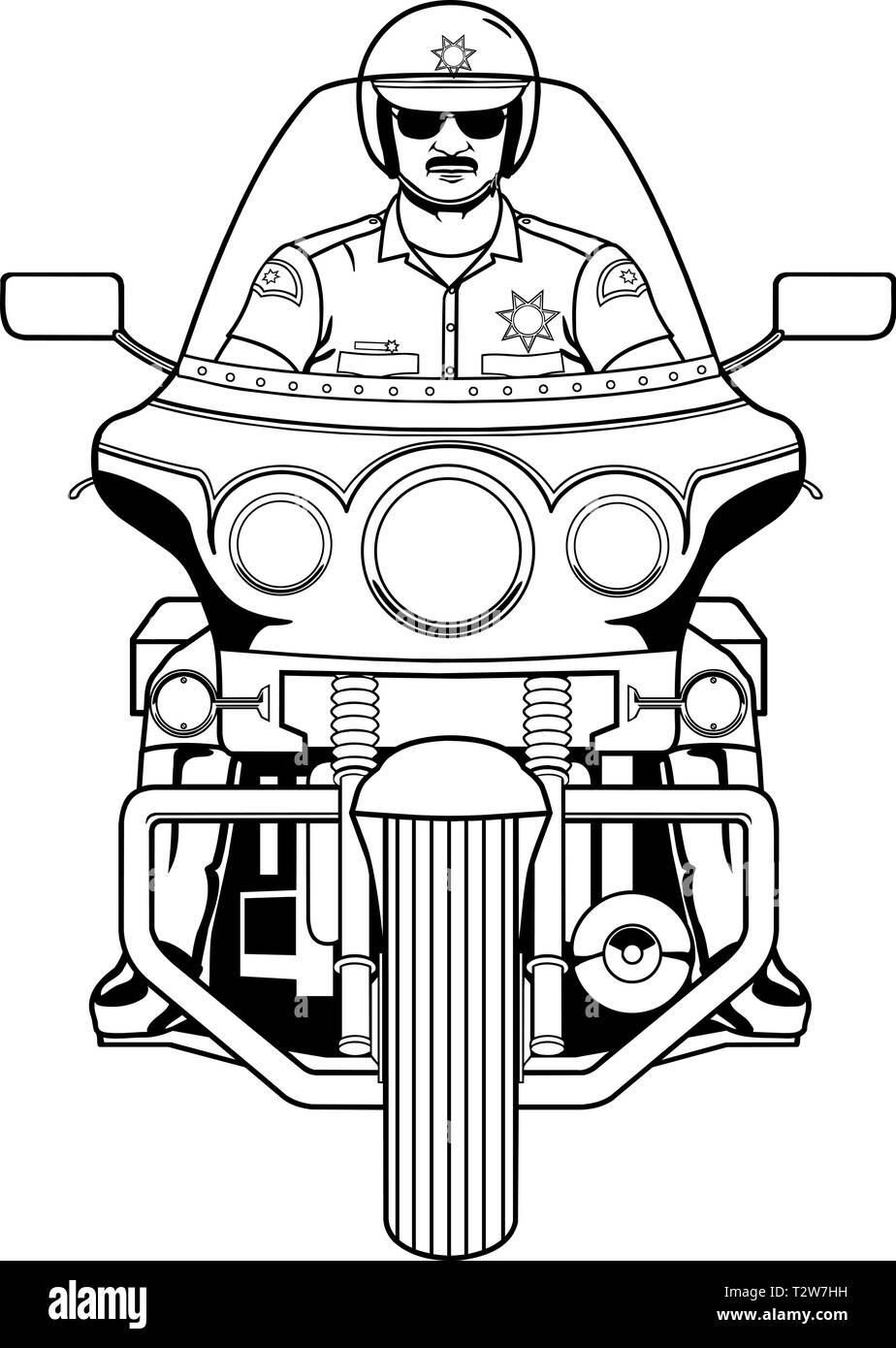 Motorcycle Cop illustrazione vettoriale Illustrazione Vettoriale