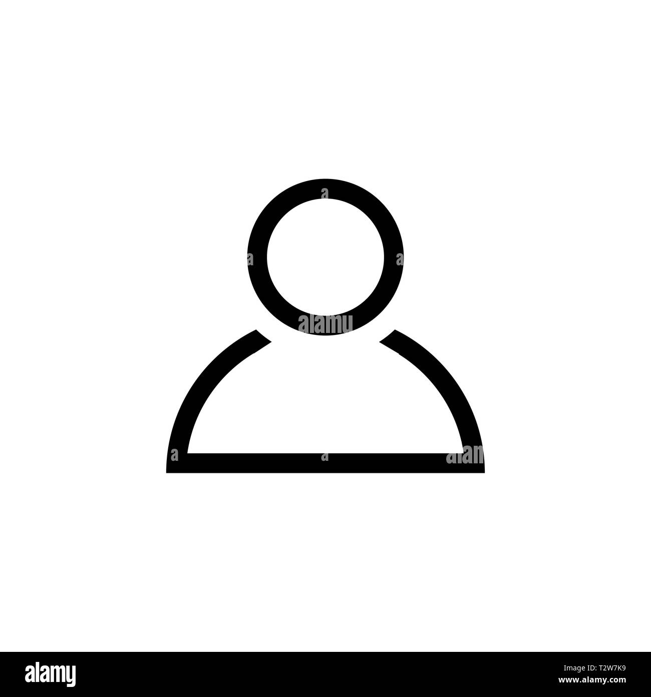 Icona di persona in stile linea. Uomo simbolo isolato su sfondo bianco. Semplice avatar icona astratta in nero. Accesso utente in stile appartamento. Illustrazione Vettoriale Illustrazione Vettoriale