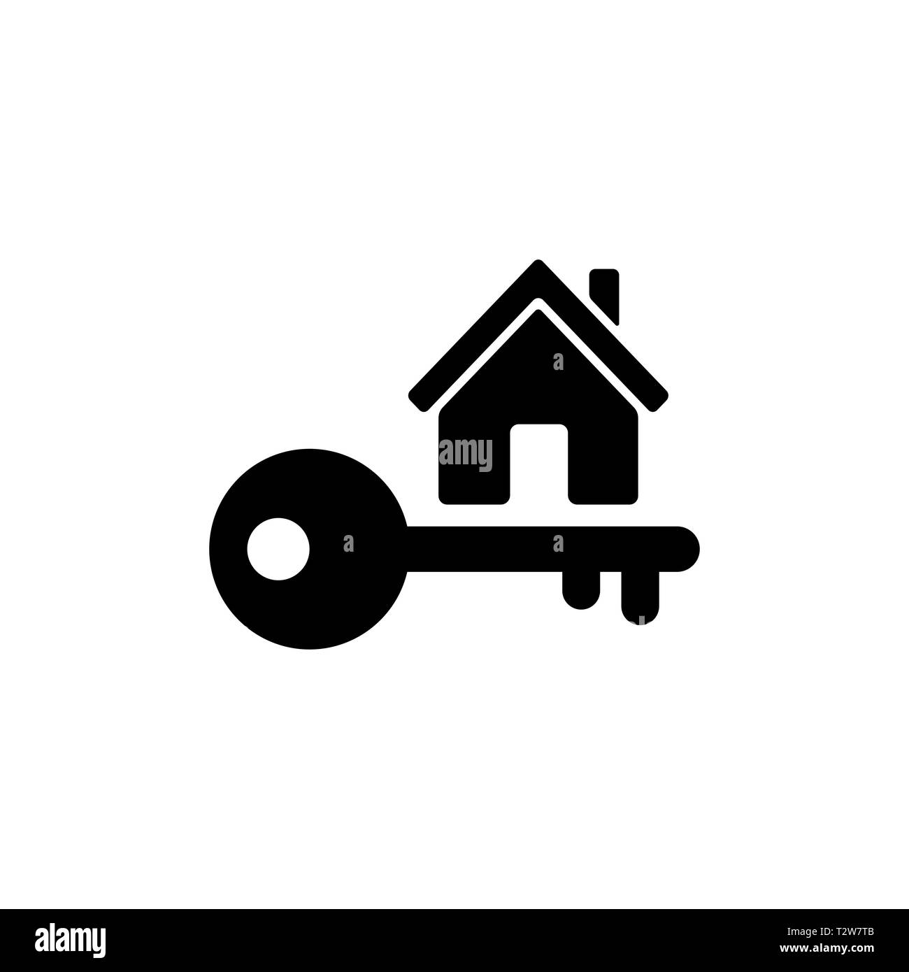 Tasto Home icona in stile appartamento. Semplice simbolo di break isolati su sfondo bianco. Casa semplice tasto icona astratta in nero. Illustrazione di vettore per il grafico Illustrazione Vettoriale