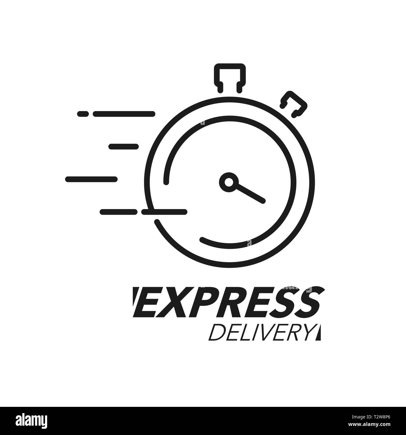 Express consegna concetto icona. Arrestare icona orologio per il servizio, ordine veloce e spedizione in tutto il mondo. Moderno design illustrazione vettoriale. Illustrazione Vettoriale