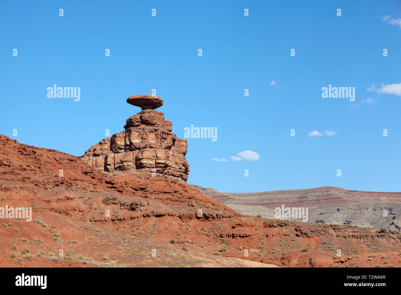 Mexican Hat formazione di roccia, Utah, America. Foto Stock