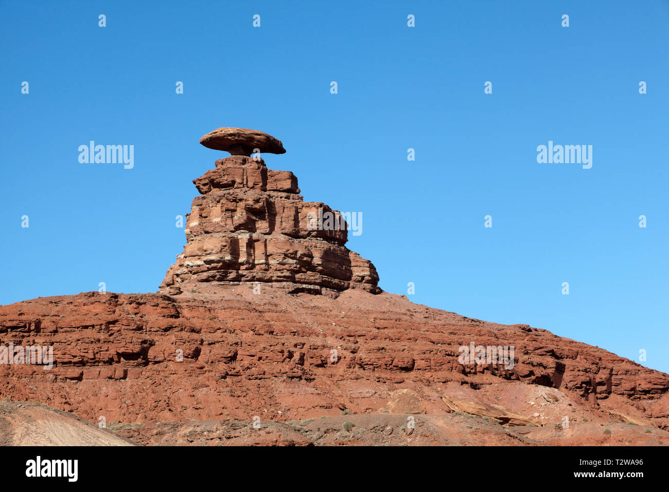 Mexican Hat formazione di roccia, Utah, America. Foto Stock