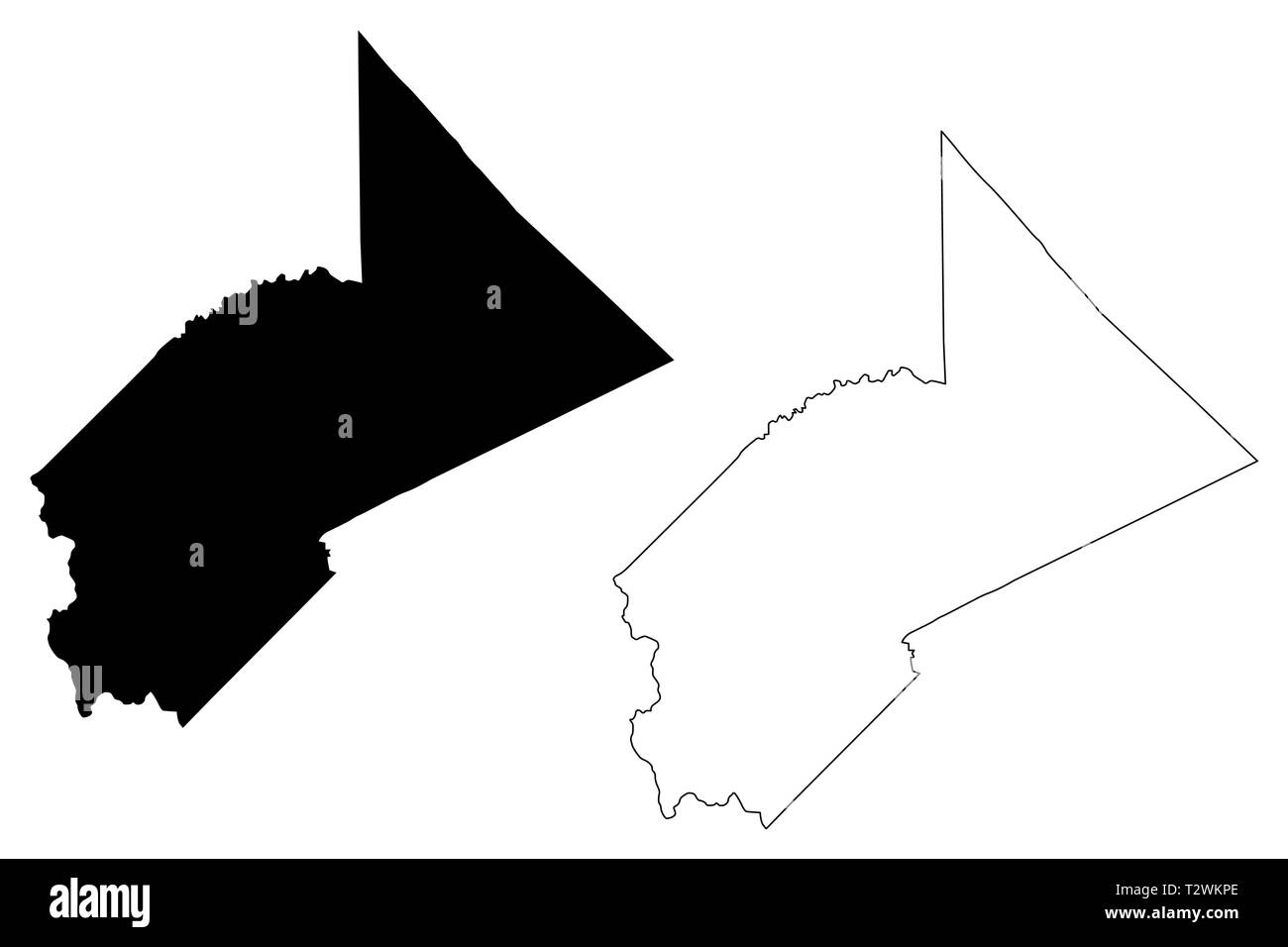 Stanislaus County, California (contee della California, Stati Uniti d'America,USA, Stati Uniti, US) mappa illustrazione vettoriale, scribble schizzo Stanislao mappa Illustrazione Vettoriale