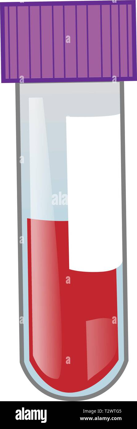 Cartoon sangue colorati tubo di test isolati su sfondo bianco. vetcor illustrazione Illustrazione Vettoriale