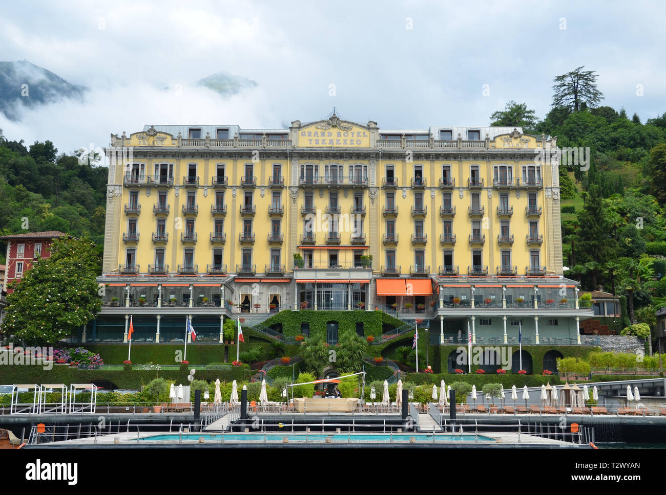 Grand Hotel Tremezzo in Lago di Como, Italia. Foto Stock