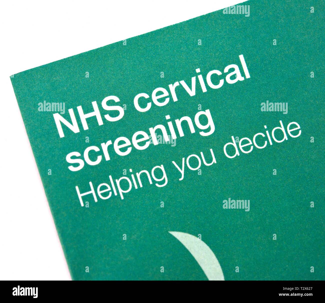NHS di screening cervicale foglio illustrativo Foto Stock
