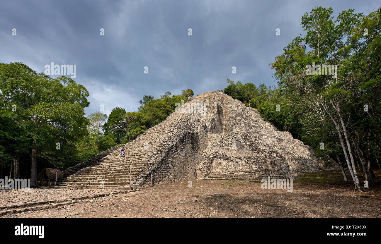 Nohoch Mul Piramide, Messico Foto Stock
