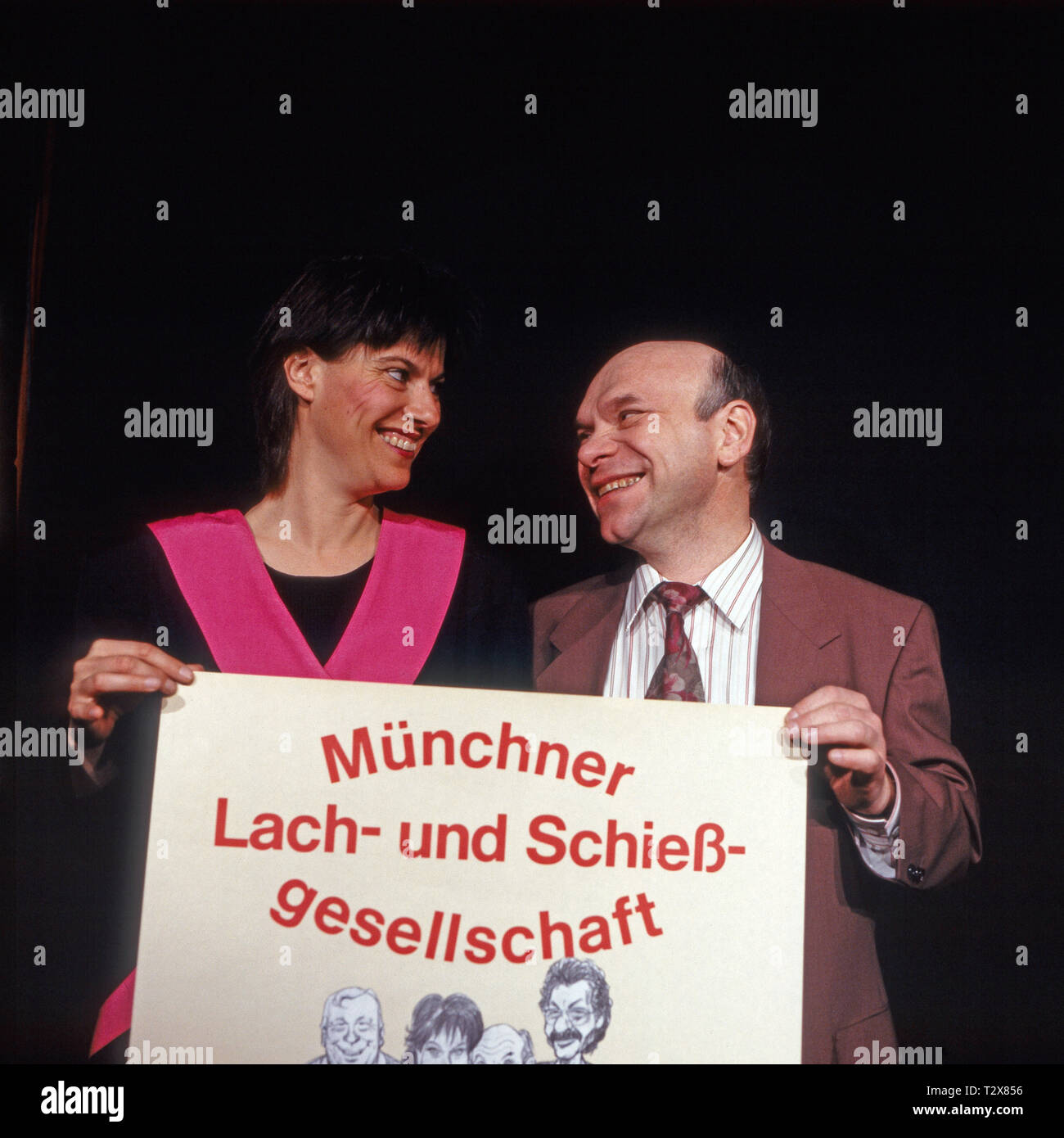Münchner Lach- und Schießgesellschaft 1992, Programm: "Alle Ächtung', Mitwirkende: Gabi Lodermeier, Hans Jürgen Silberbaum Foto Stock
