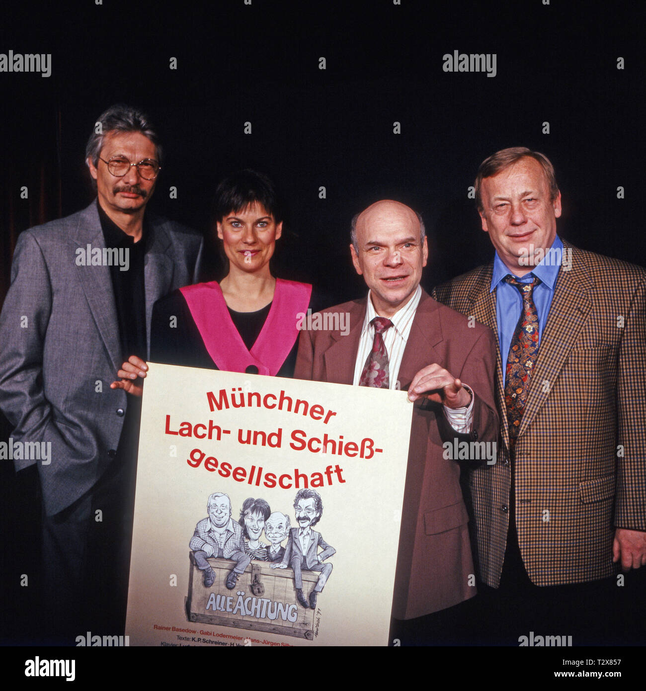Münchner Lach- und Schießgesellschaft 1992, Programm: "Alle Ächtung', Mitwirkende: Henning Venske, Gabi Lodermeier, Hans Jürgen Silberbaum, Rainer Basedow Foto Stock