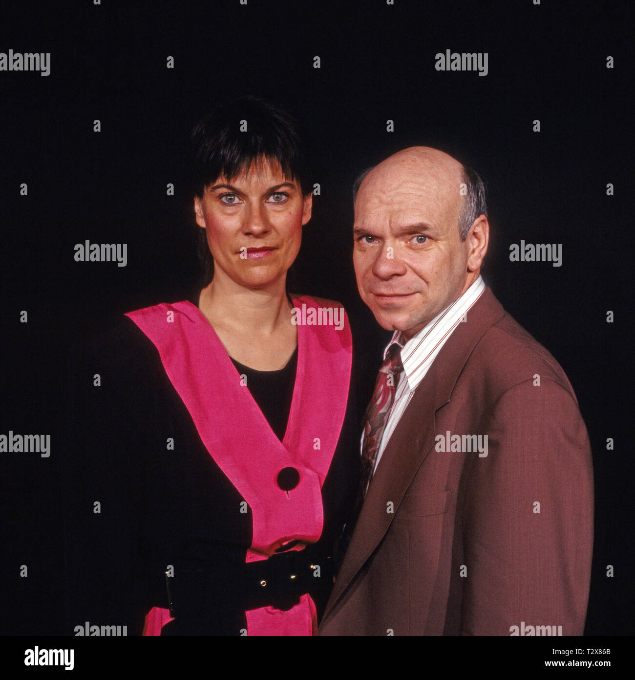 Münchner Lach- und Schießgesellschaft 1992, Programm: "Alle Ächtung', Mitwirkende: Gabi Lodermeier, Hans Jürgen Silberbaum Foto Stock