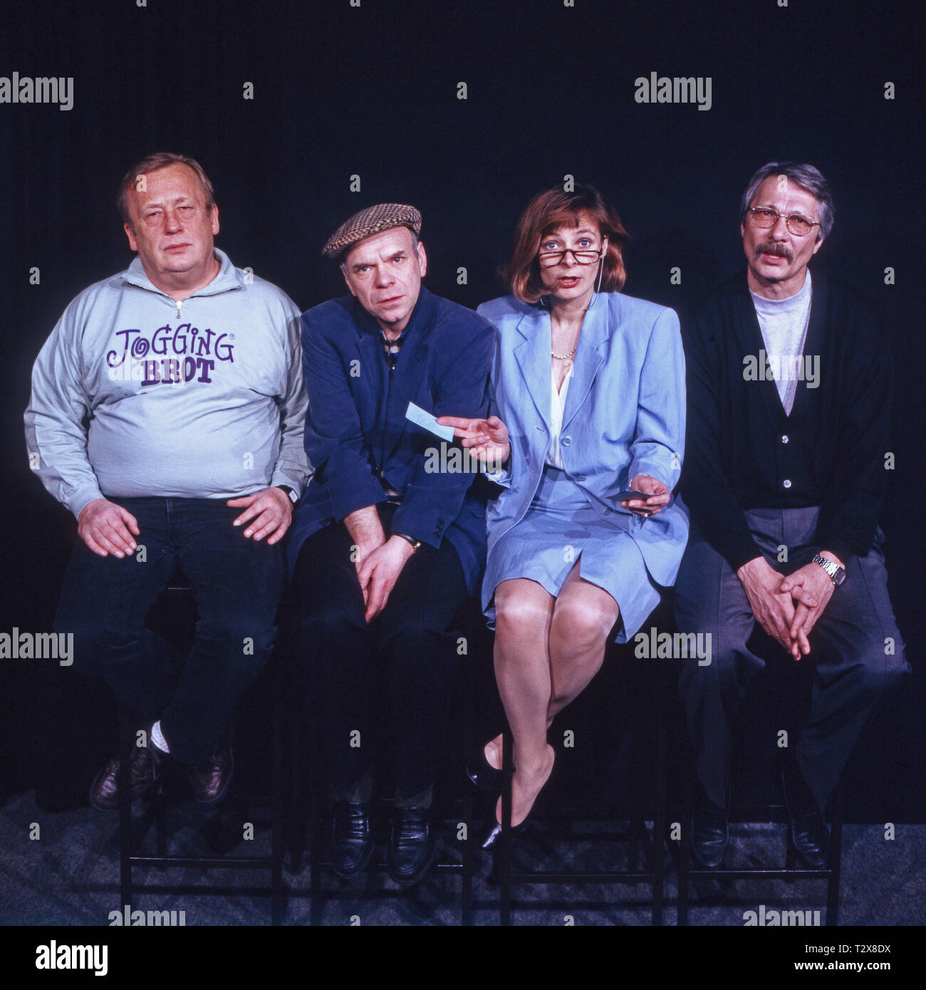 Münchner Lach- und Schießgesellschaft 1992, Programm: "Reich ins Heim', Besetzung: Rainer Basedow, Hans Jürgen Silberbaum, Susanne Czepl, Henning Venske Foto Stock