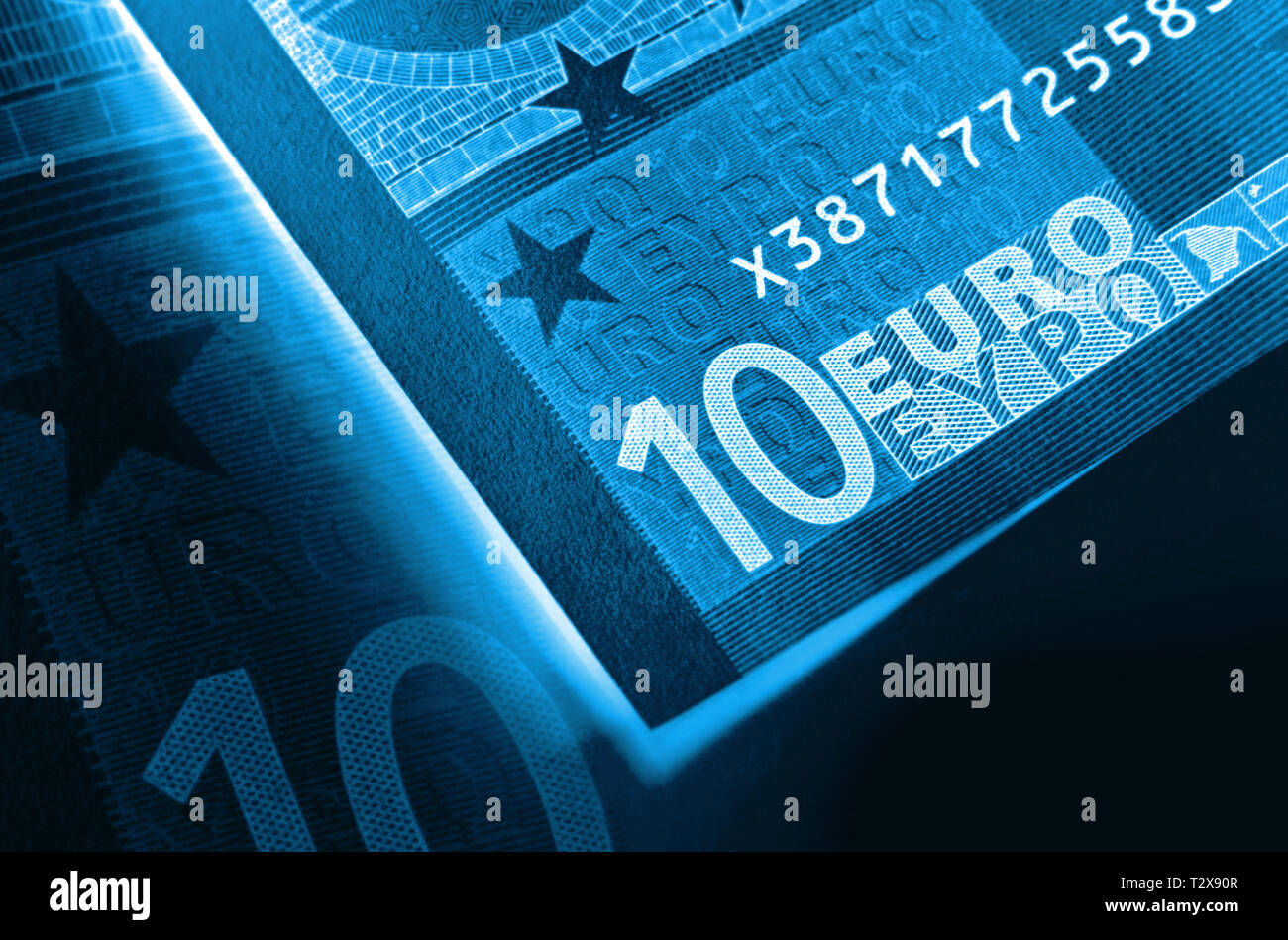 X-ray abstract euro sullo sfondo di denaro Foto Stock