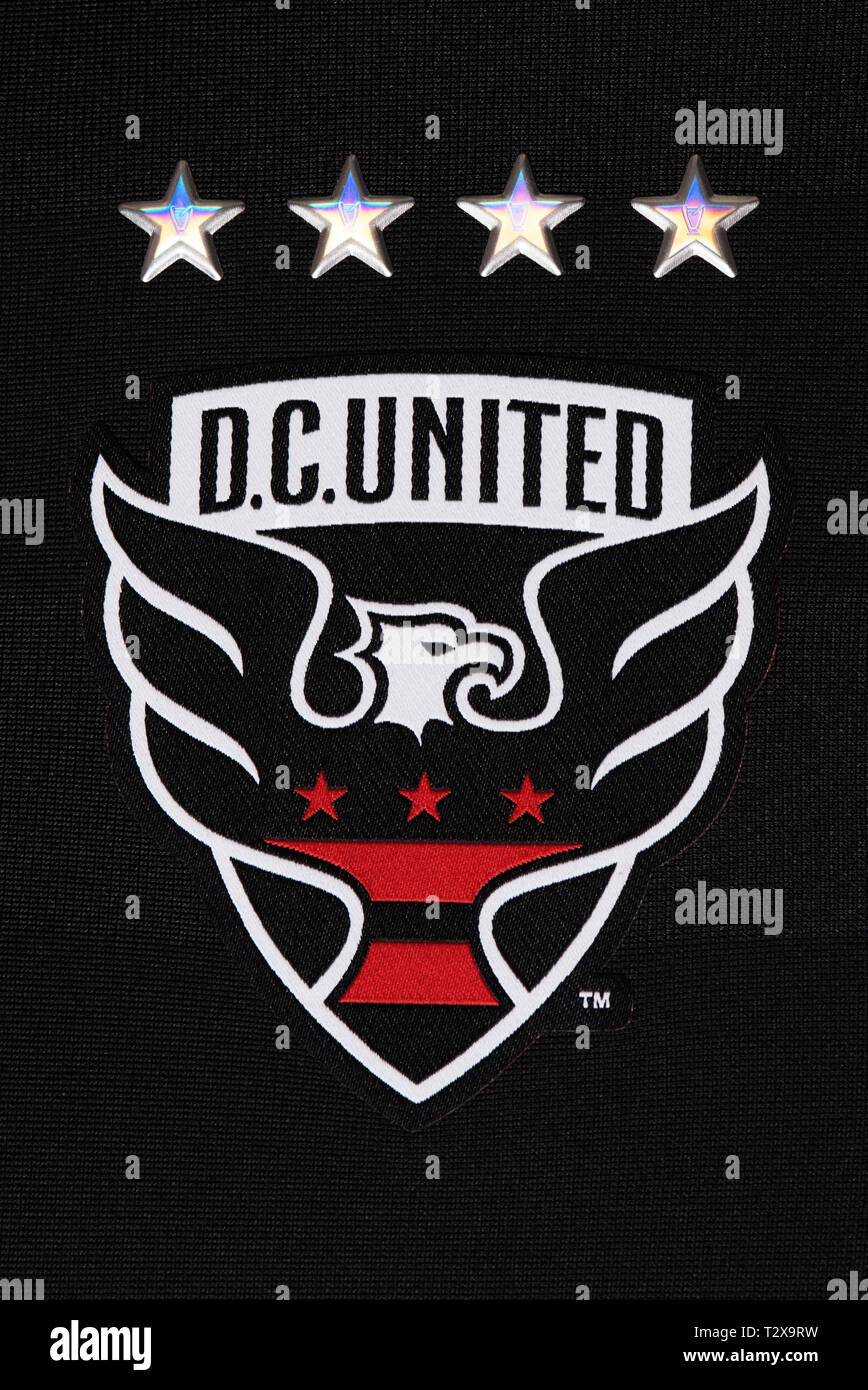 Close up di DC uniti x Adidas home jersey. Foto Stock