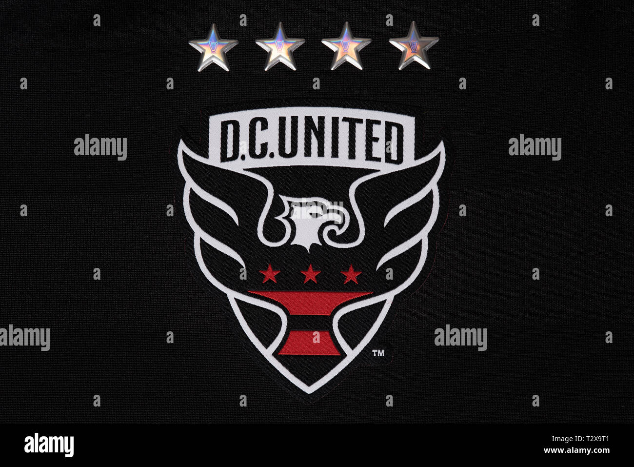 Close up di DC uniti x Adidas home jersey. Foto Stock