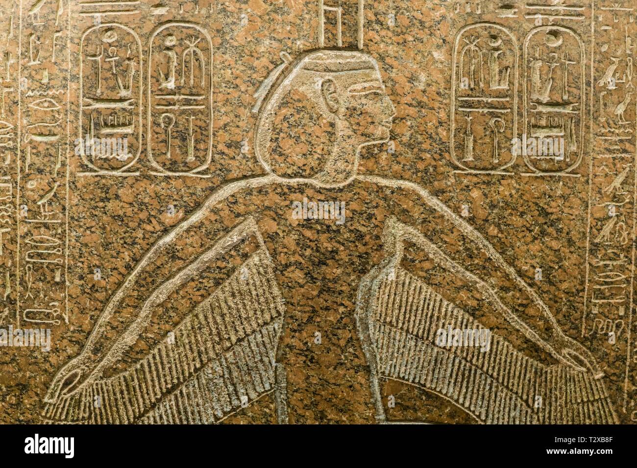 Antichità Egizie del museo del Louvre,casella di sarcofago di Ramesse III, Parigi, Francia. Foto Stock