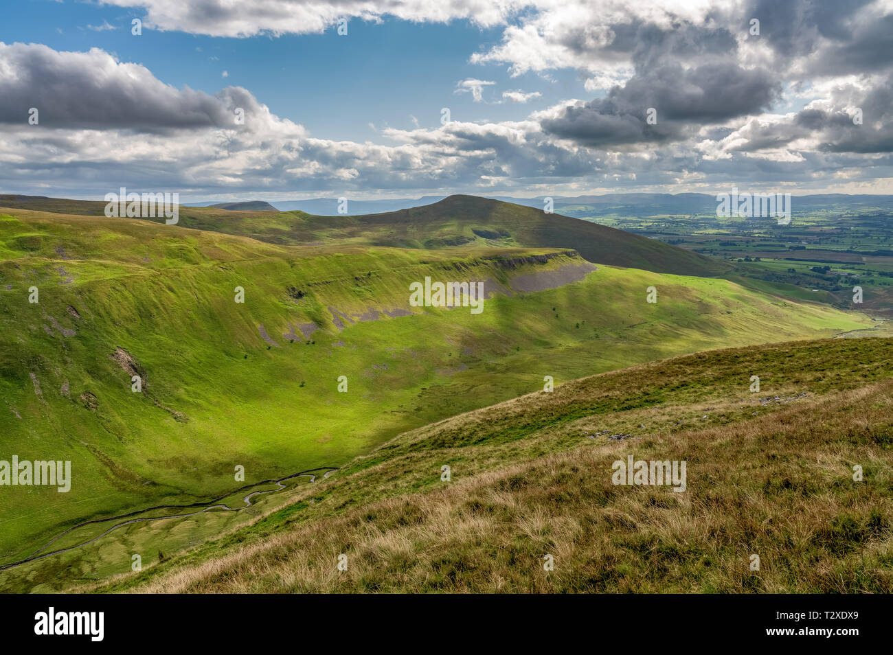 North Pennines paesaggio sulla strada tra Dufton e tazza alta Nick in Cumbria, England, Regno Unito Foto Stock