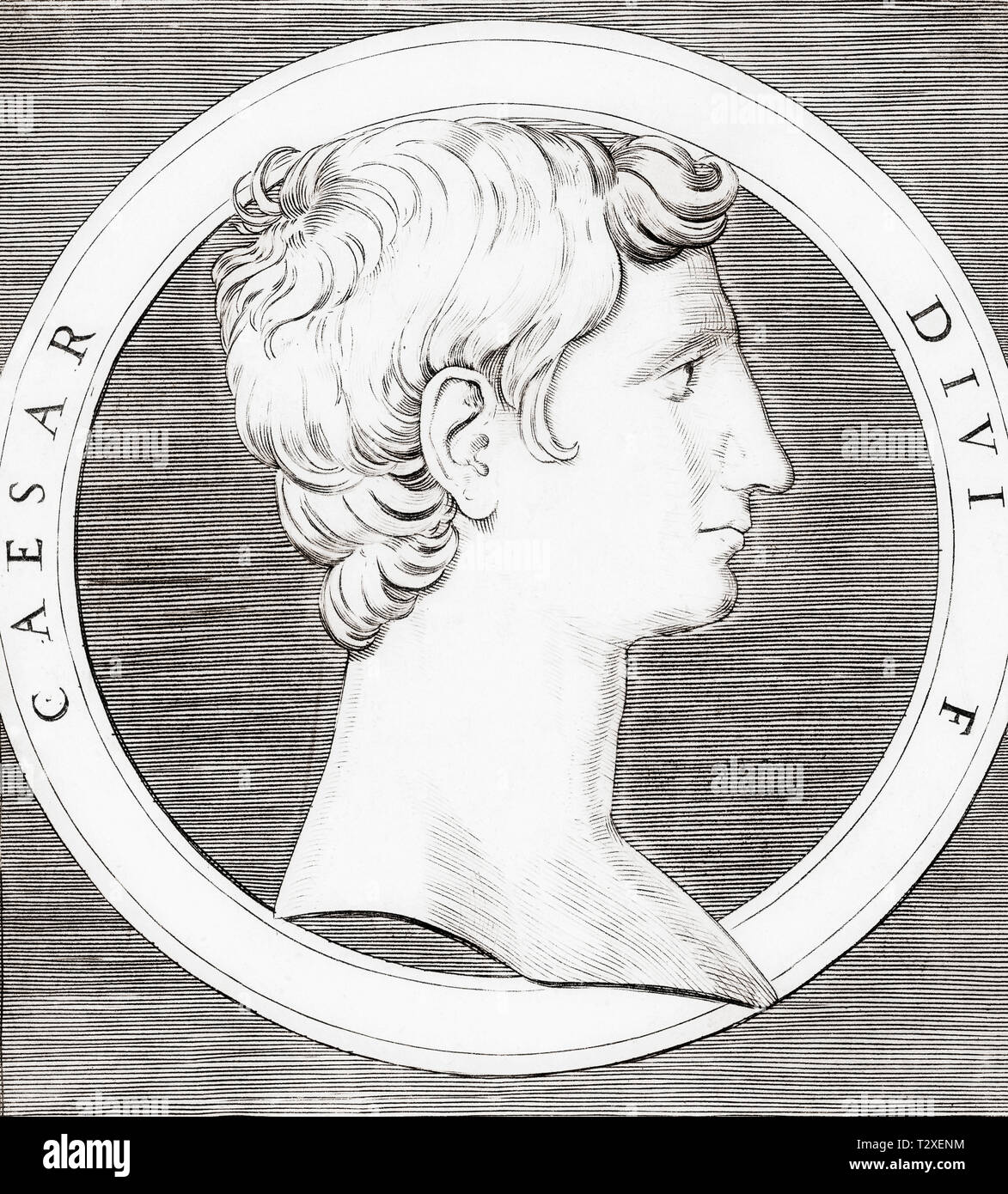 Augusto, 63 BC - 14 annuncio. Primo Imperatore del Sacro Romano Impero. Foto Stock