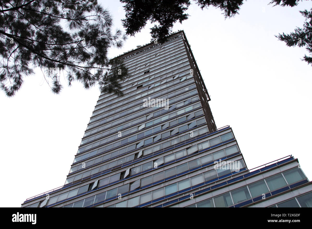 Città del Messico: basso angolo di visione della torre Latinoamerican (Centro Storico, Città del Messico, Messico) Foto Stock