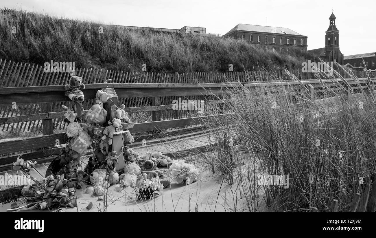 Memorial per Adelaide, Berck-Plage, Haut-de-France, Francia Foto Stock