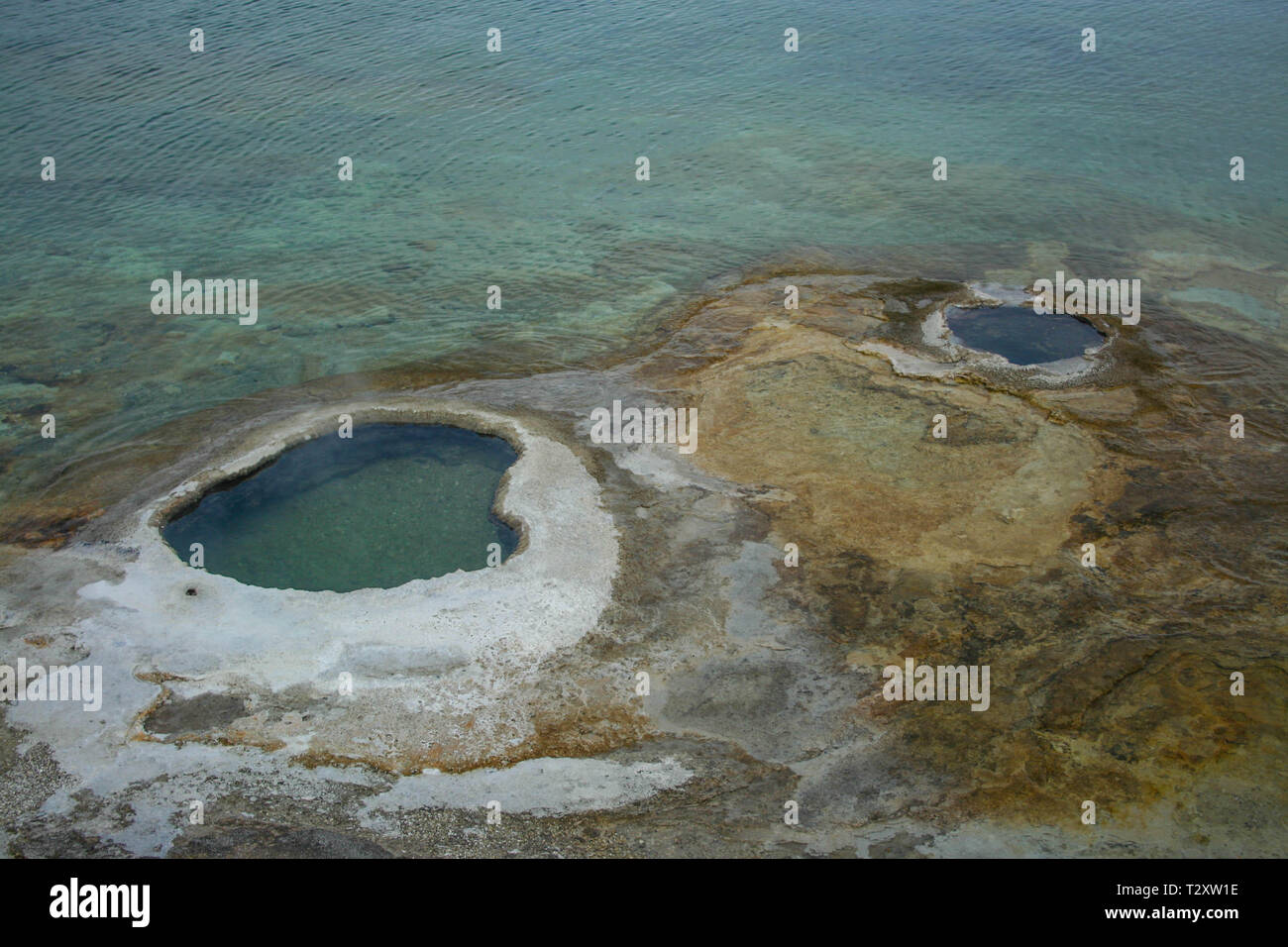 Parco nazionale di Yellowstone e geyser piscine Foto Stock