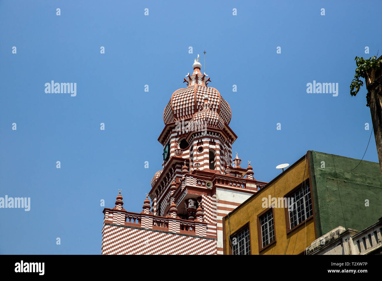 Jami Ul Alfar moschea a Colombo il quartiere più antico, Pettah, capitale Colombo, Sri Lanka Foto Stock