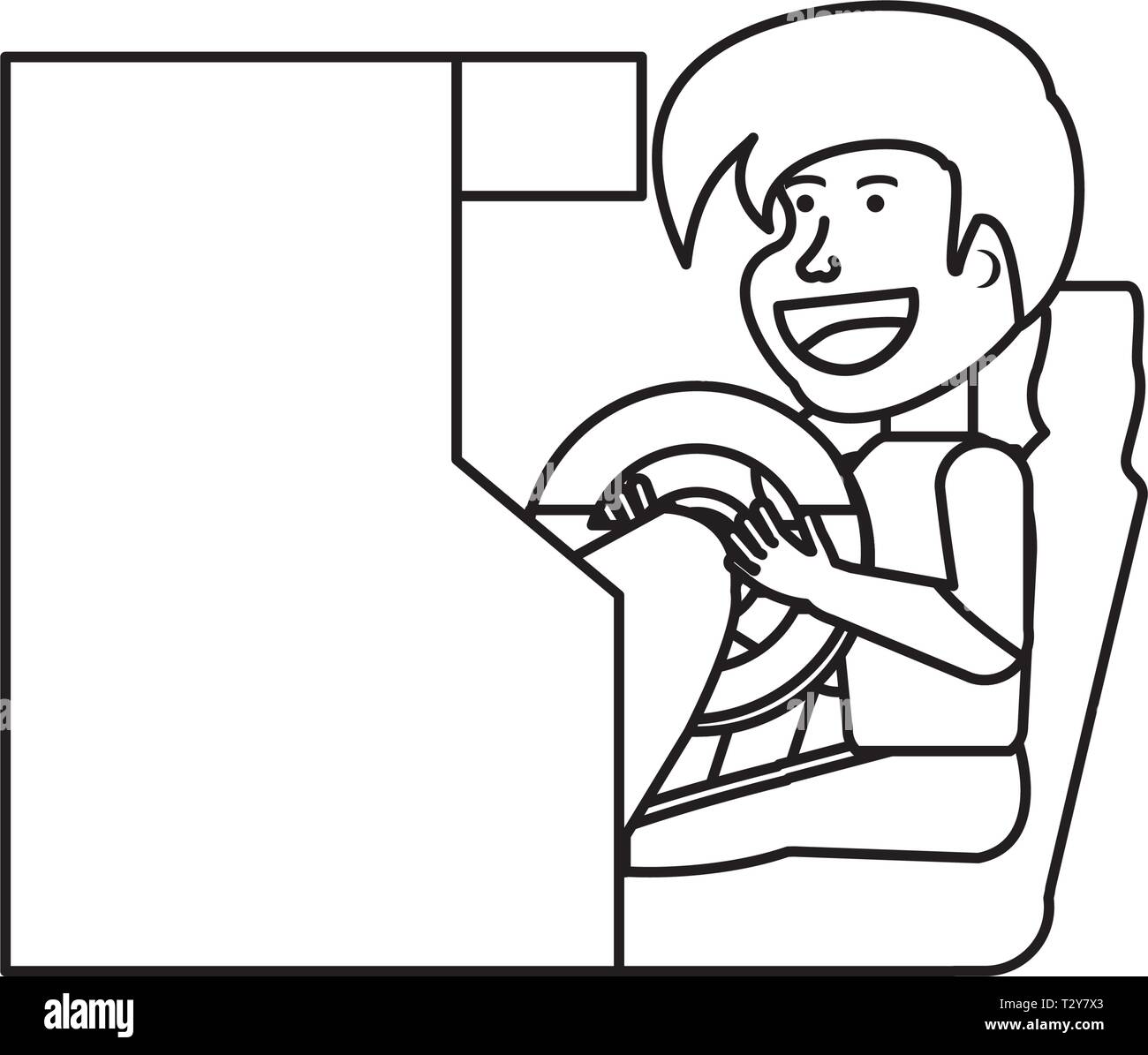 Ragazzo giocando nel retro della console di gioco video macchina illustrazione vettoriale design Illustrazione Vettoriale