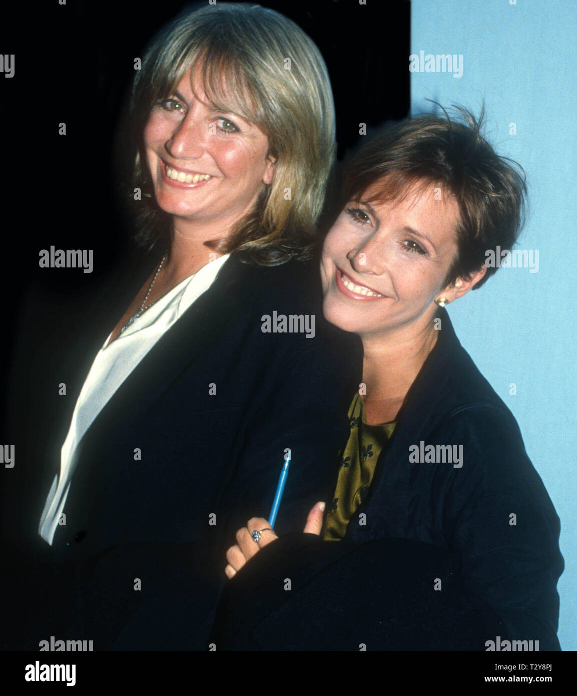 Il Marshall del penny e Carrie Fisher 1985 foto da John Barrett/il PHOTOlink Foto Stock