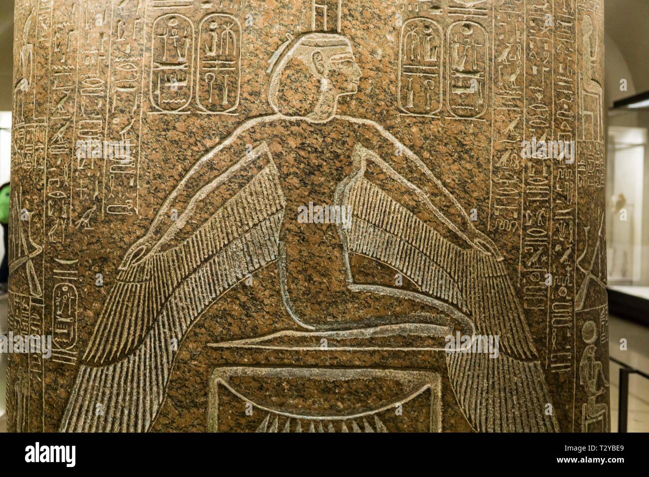 Antichità Egizie del museo del Louvre,casella di sarcofago di Ramesse III, Parigi, Francia. Foto Stock