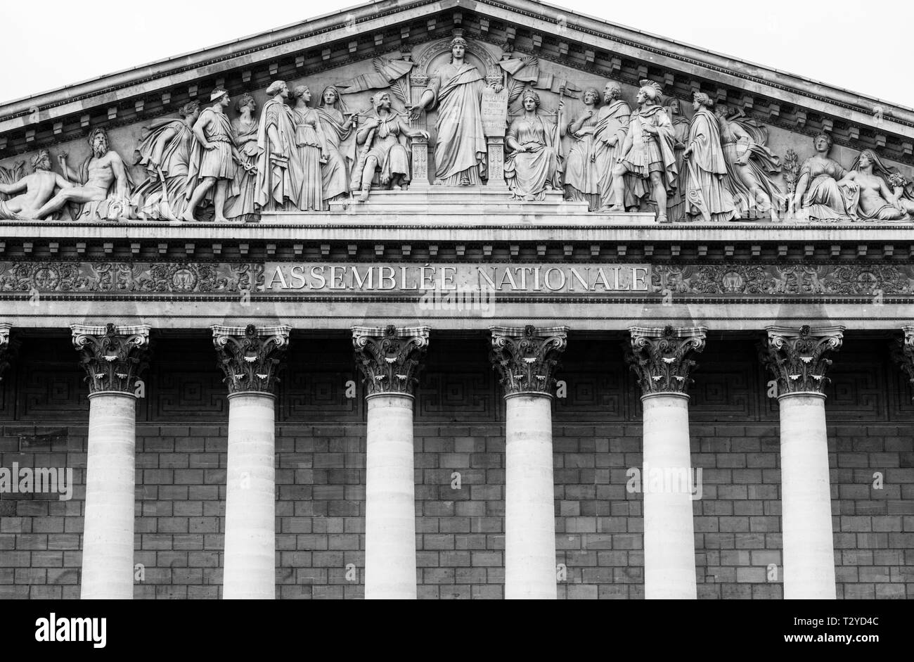 Palais Bourbon , sede dell'Assemblea nazionale francese, Parigi, Francia. Foto Stock