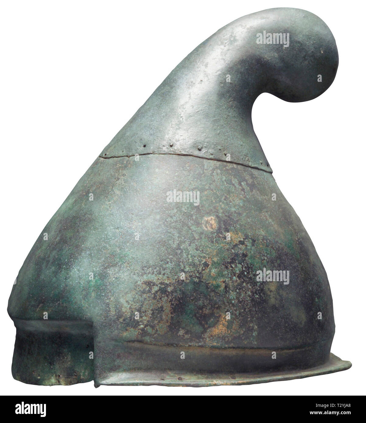 Giubbotti antiproiettile, caschi, casco Frigia, bronzo, greco del IV secolo A.C. Additional-Rights-Clearance-Info-Not-Available Foto Stock