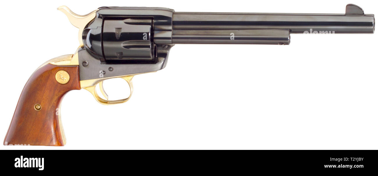 Armi di piccolo calibro, revolver Colt centoventicinquesimo anniversario unico esercito di azione 1873, pacificatore, calibro .45, Additional-Rights-Clearance-Info-Not-Available Foto Stock