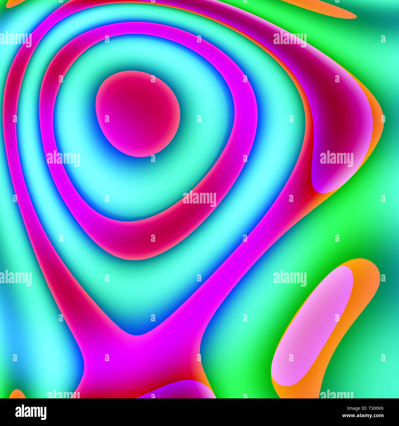 Computer di disegno con colori e forme diverse formando amorph, irregolare o immagine simmetrica Foto Stock