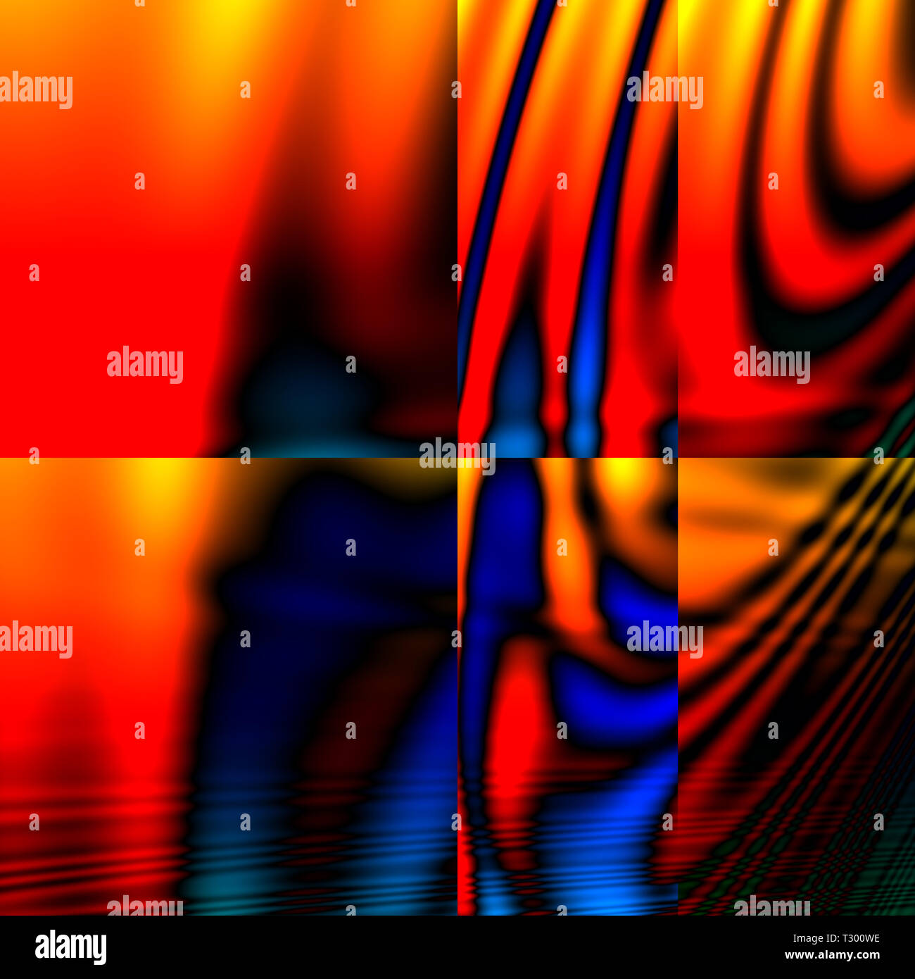 Computer di disegno con colori e forme diverse formando amorph, irregolare o immagine simmetrica Foto Stock