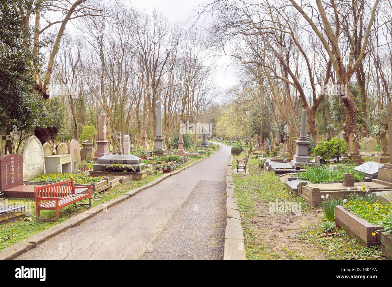 Il cimitero di Highgate, London, England, Regno Unito Foto Stock