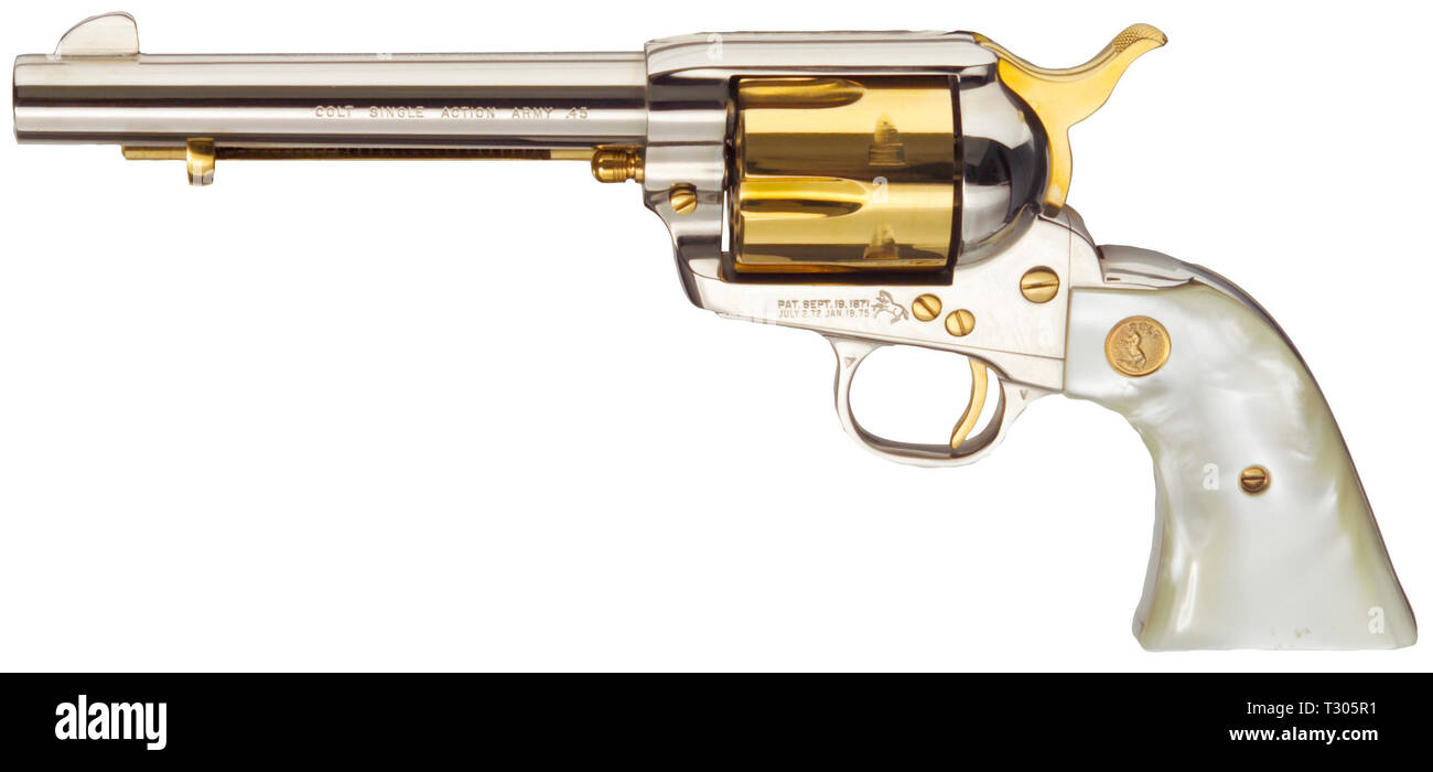 Armi di piccolo calibro, revolver Colt commemorativa, Delegati serie, Pat Garrett, 1968, calibro .45, Additional-Rights-Clearance-Info-Not-Available Foto Stock