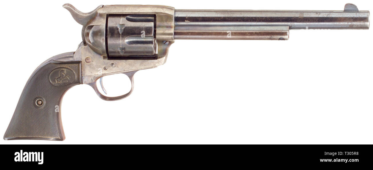 Armi di piccolo calibro, revolver Colt unica azione armata, modello 1873, calibro .38, Additional-Rights-Clearance-Info-Not-Available Foto Stock