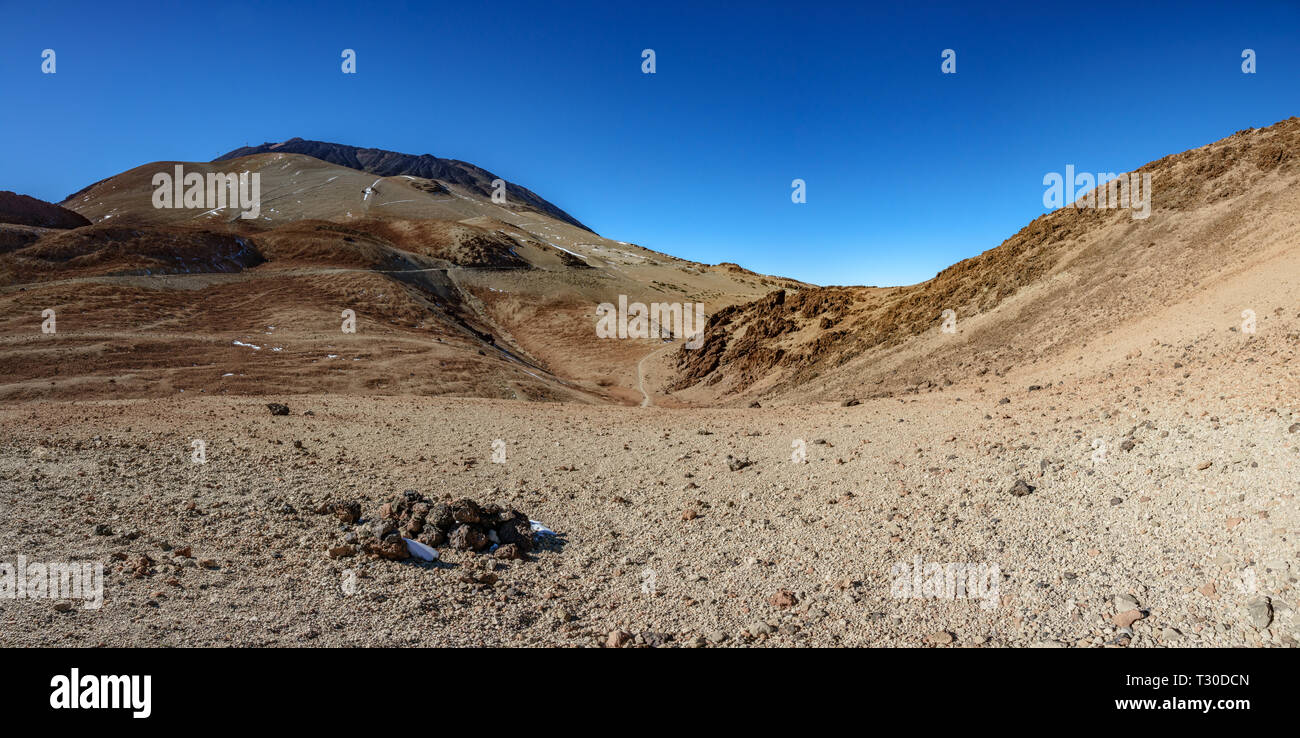 Gigapan del vulcanico terreni estremi sotto il vulcano Teide picco, grande per il test di Mars rover Foto Stock