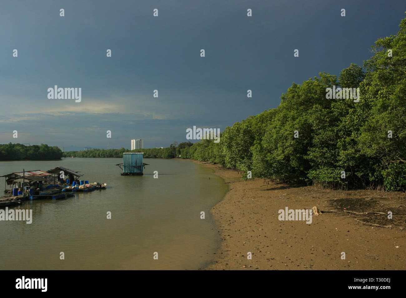 Porto Memancing Kampung Sungai Danga, Iskandar Puteri, Johor, Malesia Foto Stock