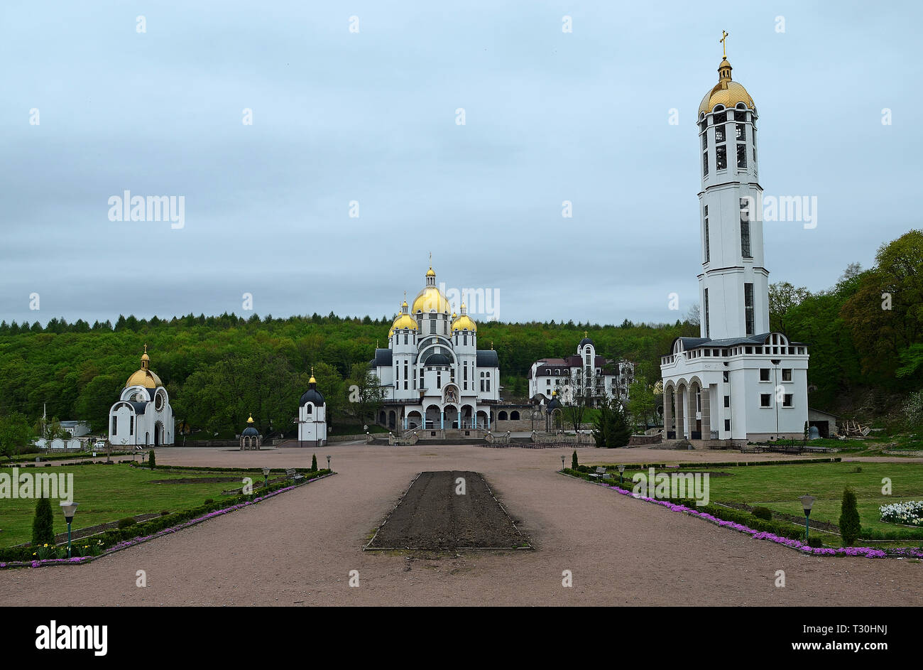 Zarvanytsia centro spirituale - il mondo Mariiskaya dal Centro Vacanze, uno dei più grandi santuari Podolian della Chiesa greco-cattolica ucraina in Ukr Foto Stock