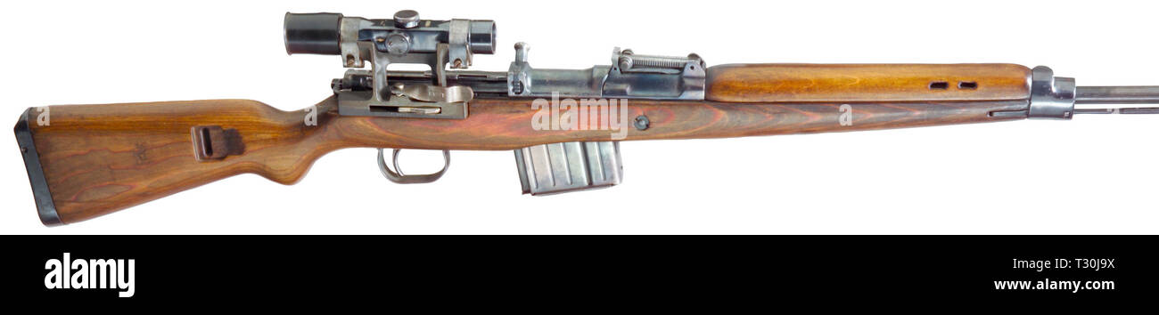 Armi di servizio, Germania fino al 1945, fucile automatico G 43, calibro 8 x 57, numero 87h, Editorial-Use-solo Foto Stock