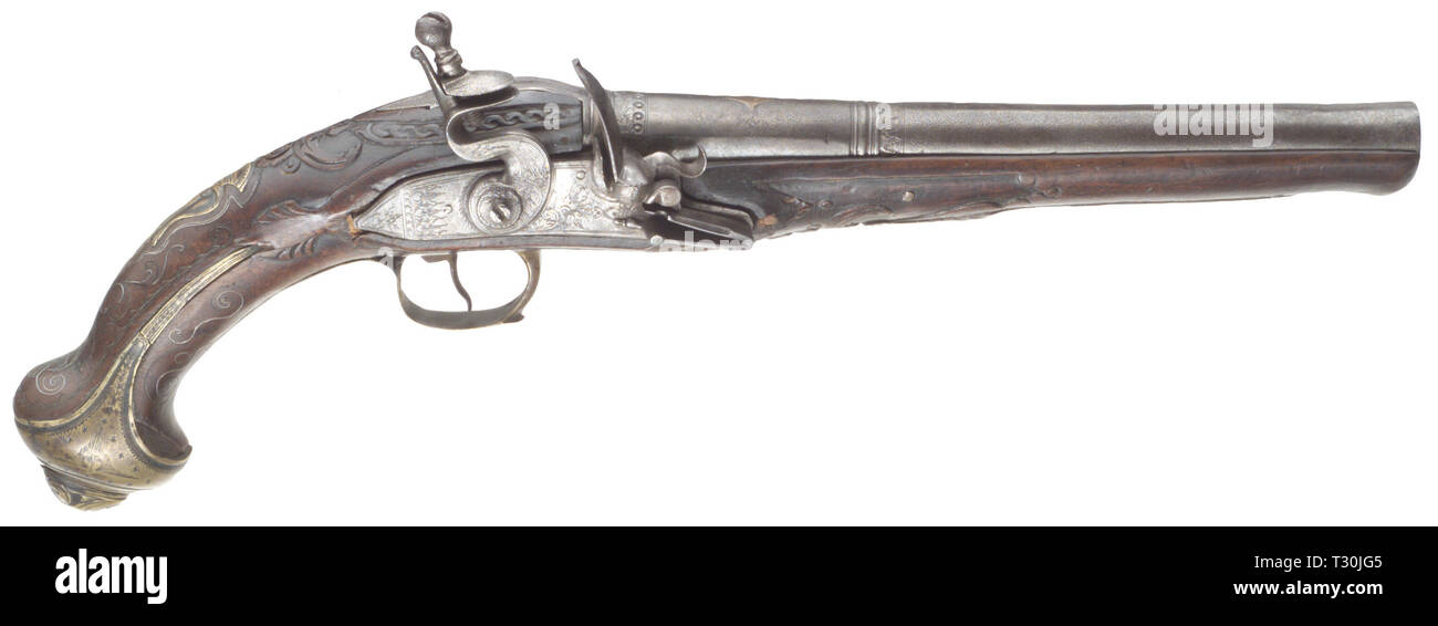 Piccole armi, pistole, flintlock pistola calibro 15,5 mm, Balkan-Turkish, circa 1820, Additional-Rights-Clearance-Info-Not-Available Foto Stock