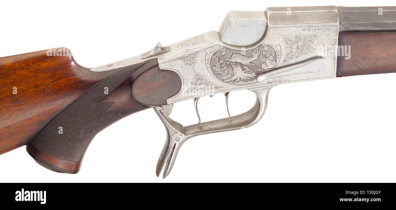 Civile bracci lungo, sistemi moderni, caduta-block rifle , Franz Sofia in Ferlach, calibro 8,15 x 46 R, numero 7124, Additional-Rights-Clearance-Info-Not-Available Foto Stock Civile bracci lungo, sistemi moderni, caduta-block rifle , Franz Sofia in Ferlach, calibro 8,15 x 46 R, numero 7124, Additional-Rights-Clearance-Info-Not-Available Foto Stock
