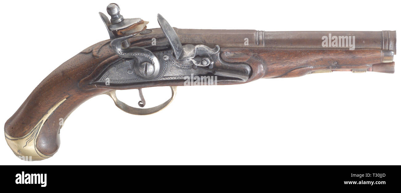 Piccole armi, pistole, viaggi flintlock pistol, Tedesco, 1740 circa, Additional-Rights-Clearance-Info-Not-Available Foto Stock