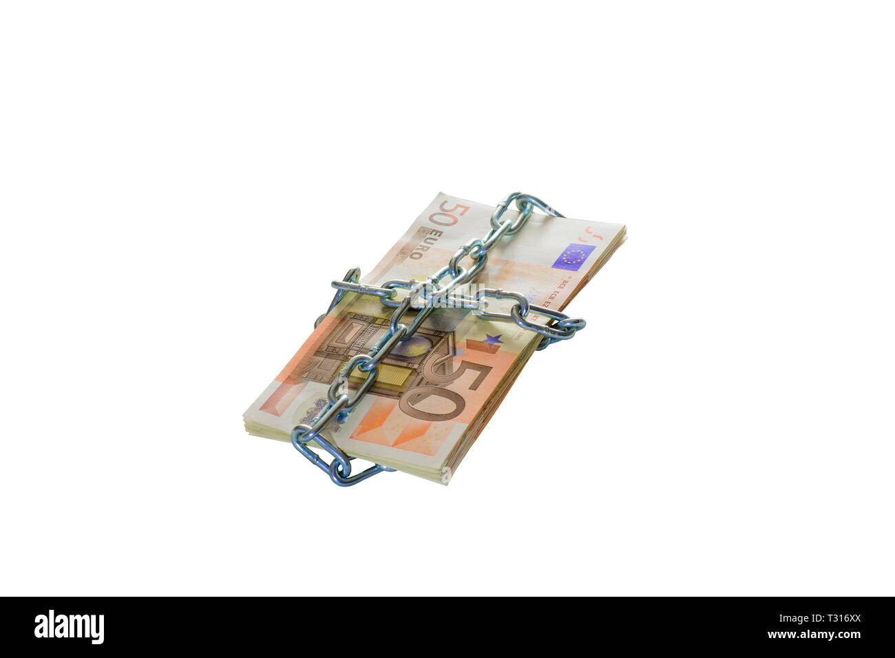 Le banconote con catena Foto Stock