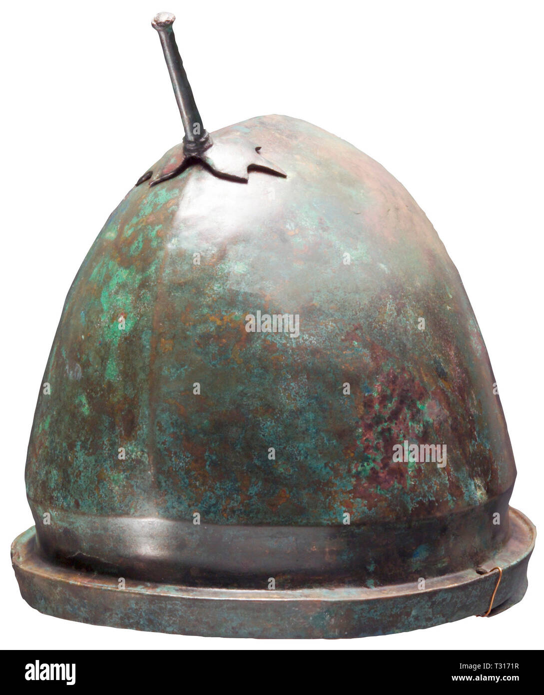 Giubbotti antiproiettile, caschi, Etrusca Negau casco, tipo vetulonic, bronzo del V secolo A.C. Additional-Rights-Clearance-Info-Not-Available Foto Stock