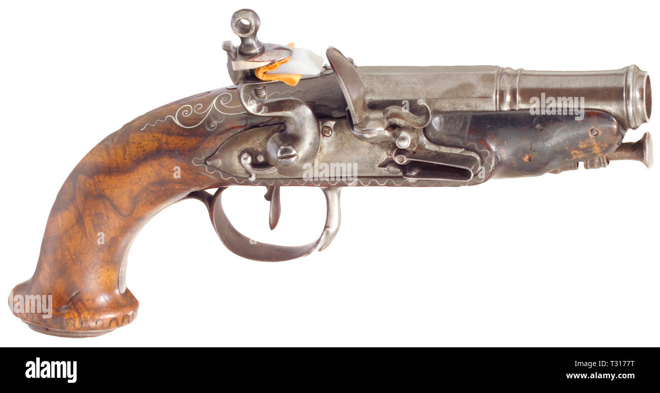 Piccole armi, pistole, flintlock pistola calibro mm, Etienne, Francia, circa, Additional-Rights-Clearance-Info-Not-Available Foto Stock