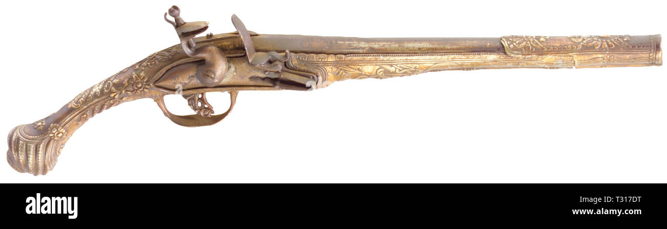 Piccole armi, pistole, flintlock pistola calibro 15 mm, Balkan-Turkish, 1800, Additional-Rights-Clearance-Info-Not-Available Foto Stock